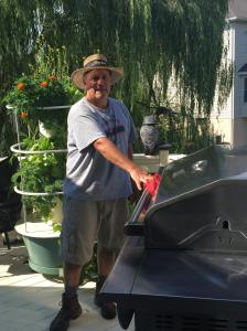 Dad and the Heppes Tower Garden July 2016