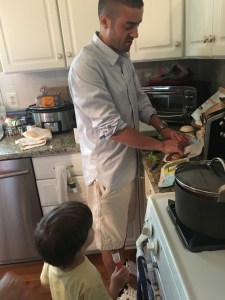 Danny getting our gift for Mason ready July 2016